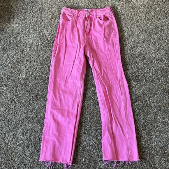 Princess Polly 2 Pink High Rise Mom Cutoffs - Picture 4 of 11